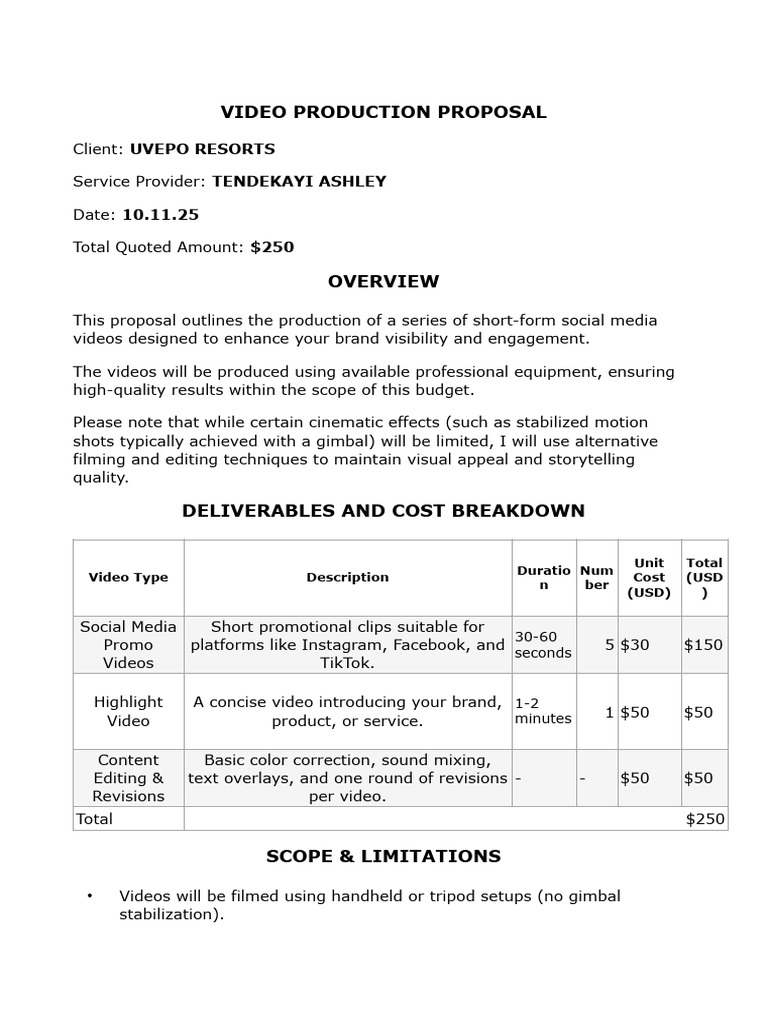Ruvepo Resort Proposal | PDF