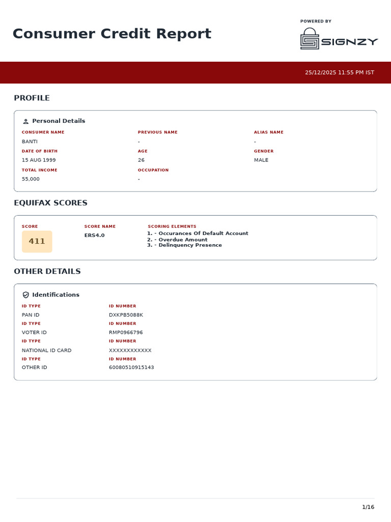 Banti's Detailed Credit Report Summary | PDF | Liability (Financial ...