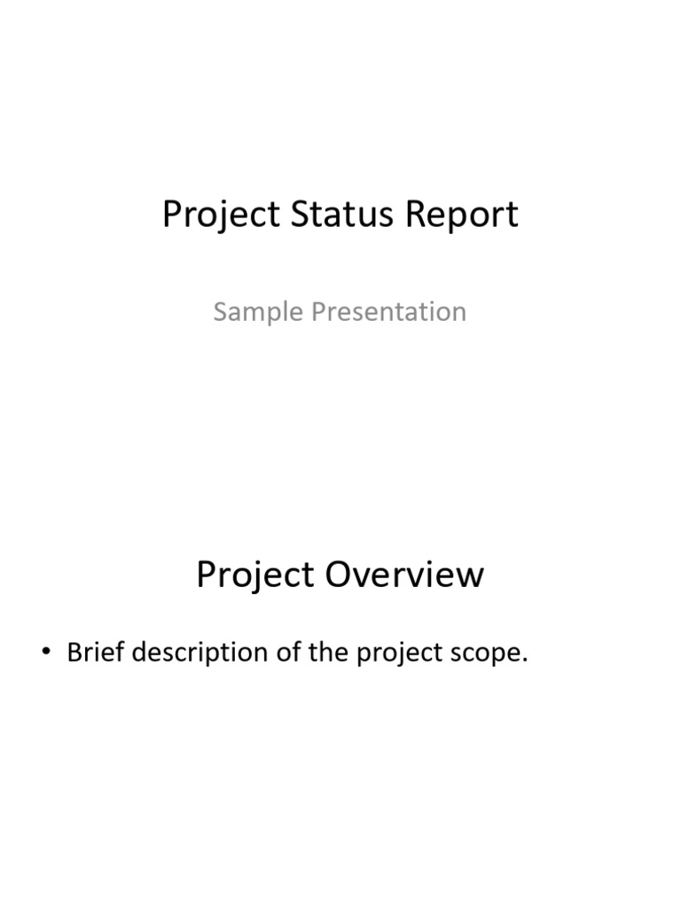 Project Status Report Overview | PDF
