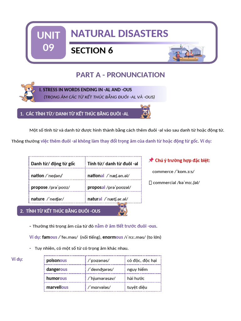 Grade 8 Grammar: -al and -ous Usage | PDF | Natural Disasters | Natural ...