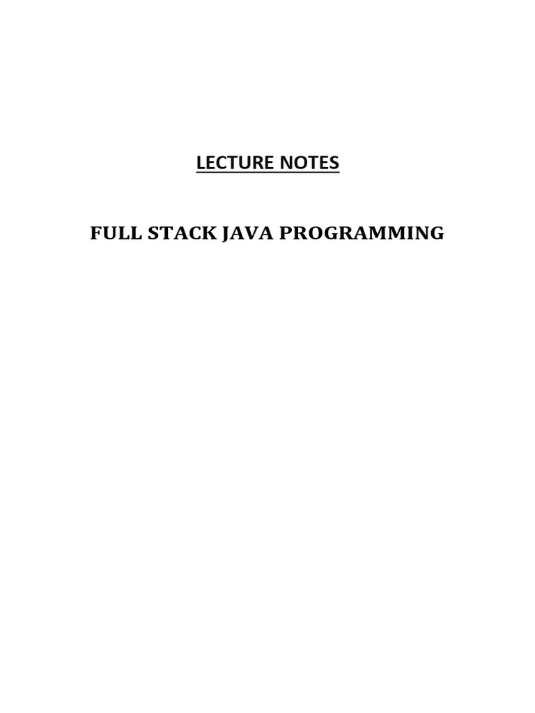 Full Stack Java Programming Guide | PDF | Java Virtual Machine | Class ...