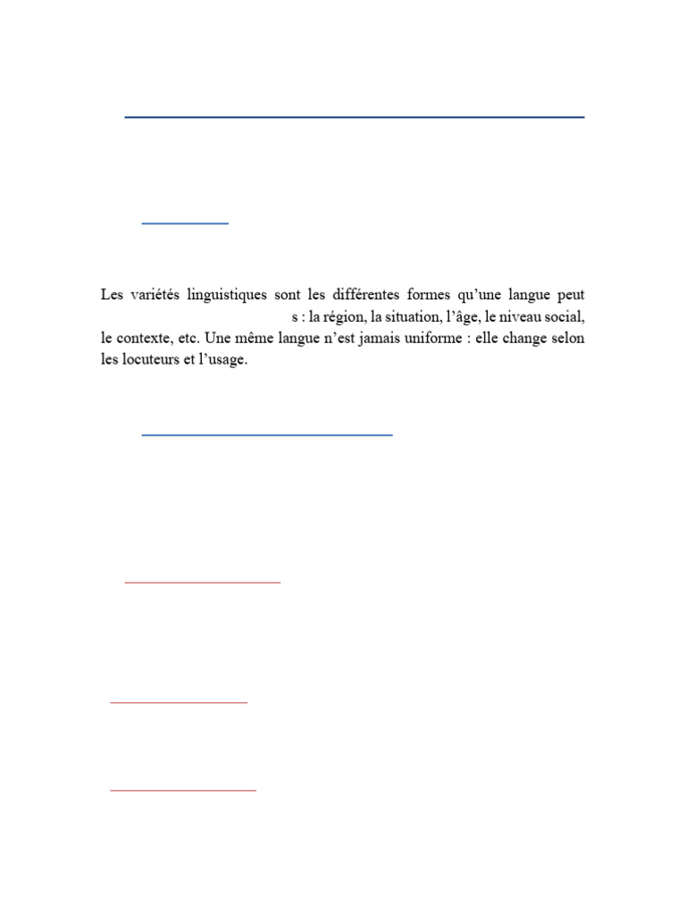 Variétés linguistiques : définitions et types | PDF | Sociolinguistique ...
