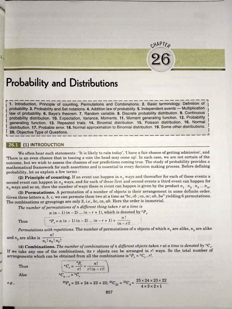 Probability Concepts and Distributions Guide | PDF | Probability ...
