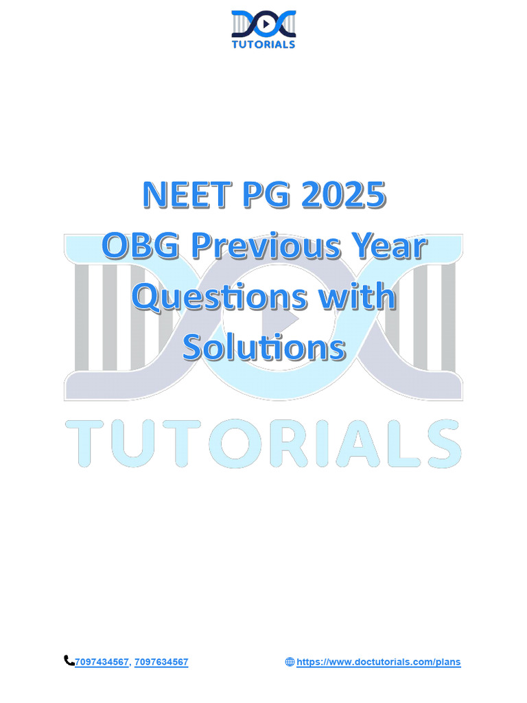 Neet PG Pyq 2025 Obgyn | PDF | Childbirth | Luteinizing Hormone