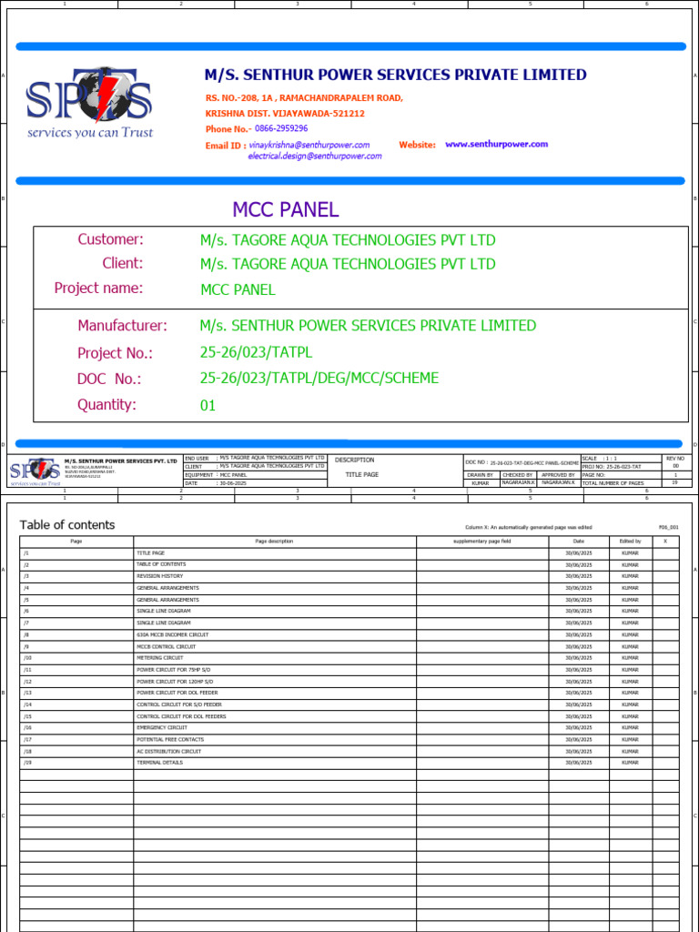 MCC Panel Design and Specifications | PDF | Electrical Engineering ...