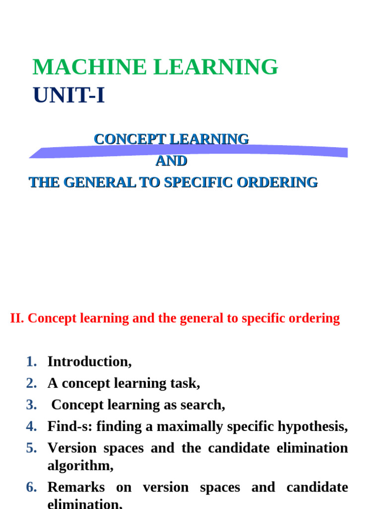Concept Learning in Machine Learning | PDF | Inductive Reasoning ...