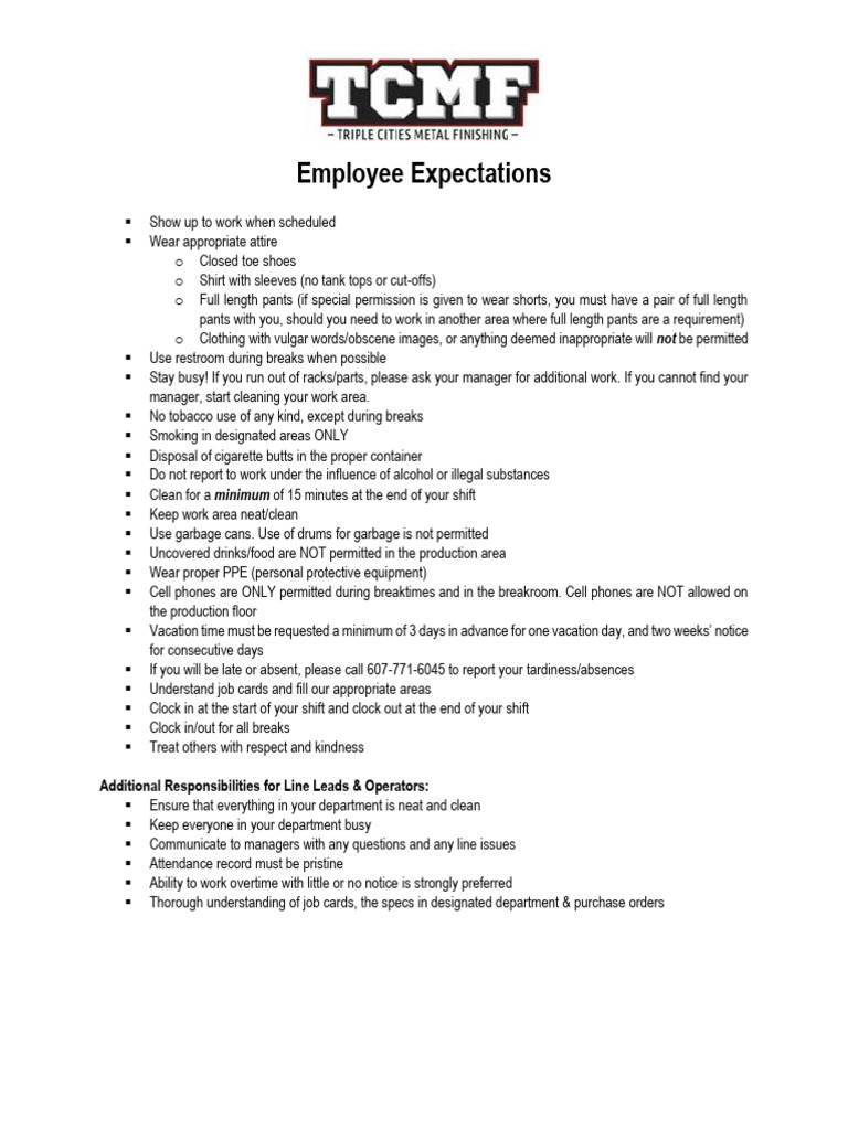 Employee Work Conduct Guidelines | PDF