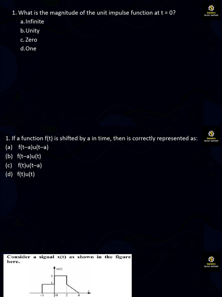 Unit Impulse Function and Shifting in Time | PDF