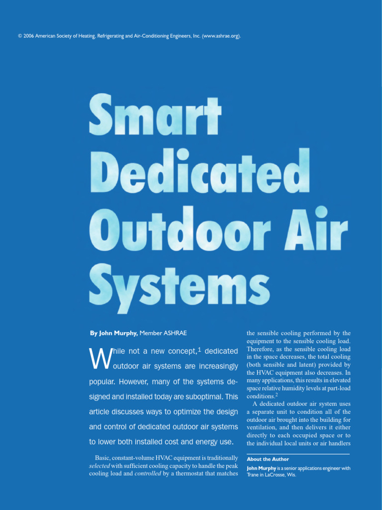 Optimizing Dedicated Outdoor Air Systems | PDF | Air Conditioning ...