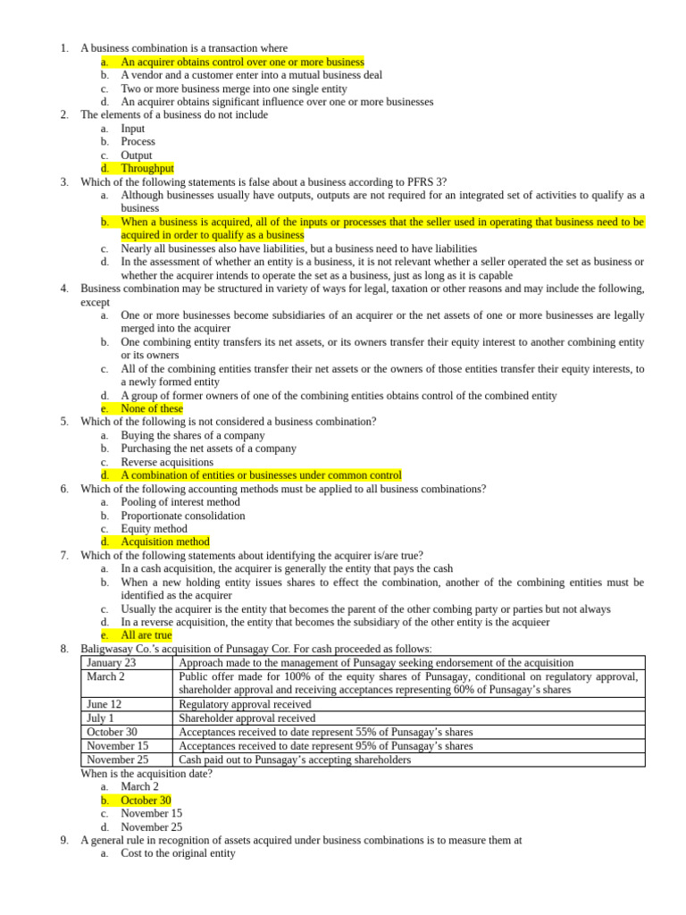 Understanding Business Combinations and PFRS 3 | PDF | Goodwill ...