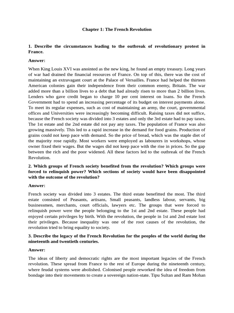 Causes and Impact of the French Revolution | PDF | French Revolution ...
