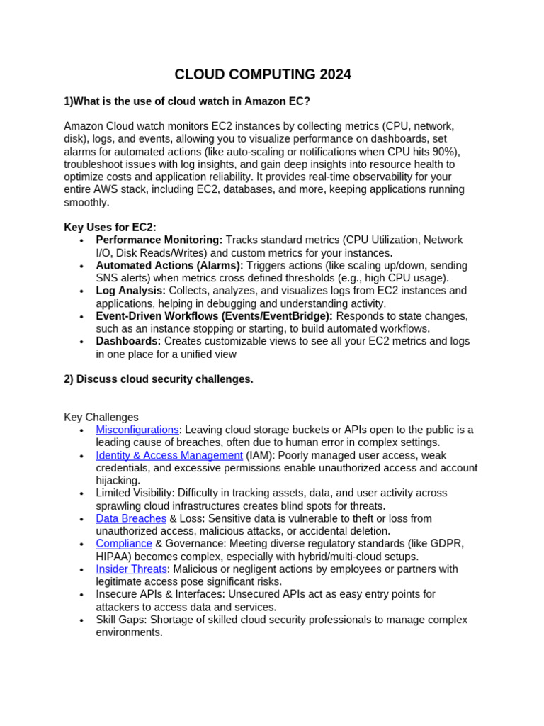 Cloud Computing 2024: AWS Insights & Security | PDF | Cloud Computing ...