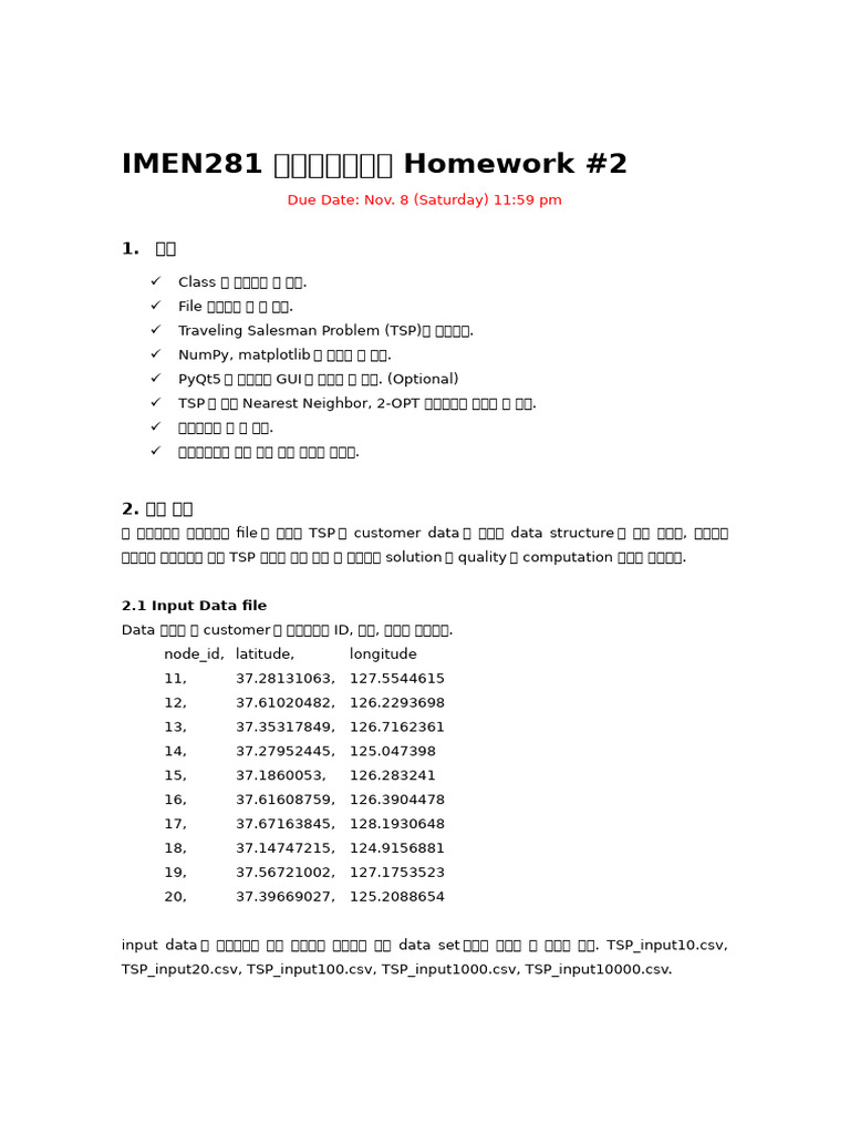 Homework#2 2025 TSP | PDF