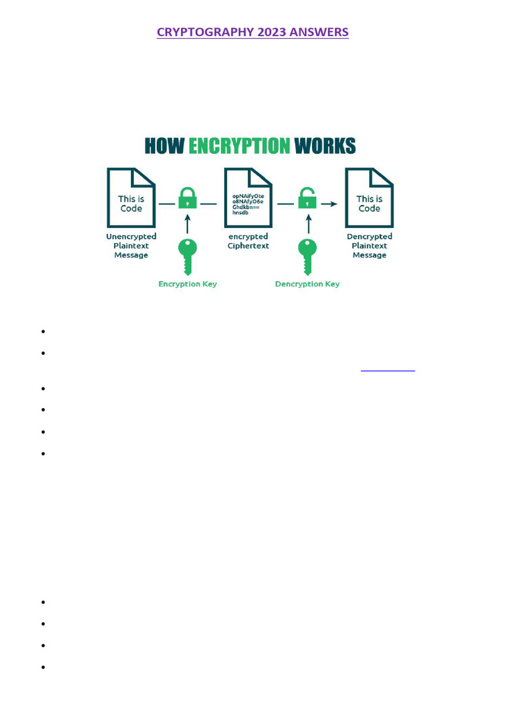 Cryptography 2023: Key Concepts & Challenges | PDF | Public Key ...
