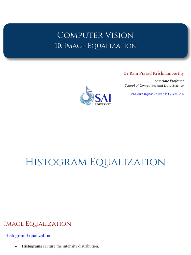 Image Equalization Techniques Explained | PDF