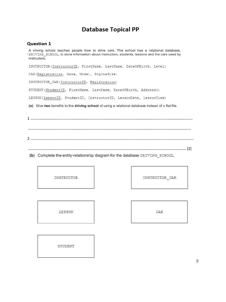 Database Management System Questions | PDF | Databases | Relational ...