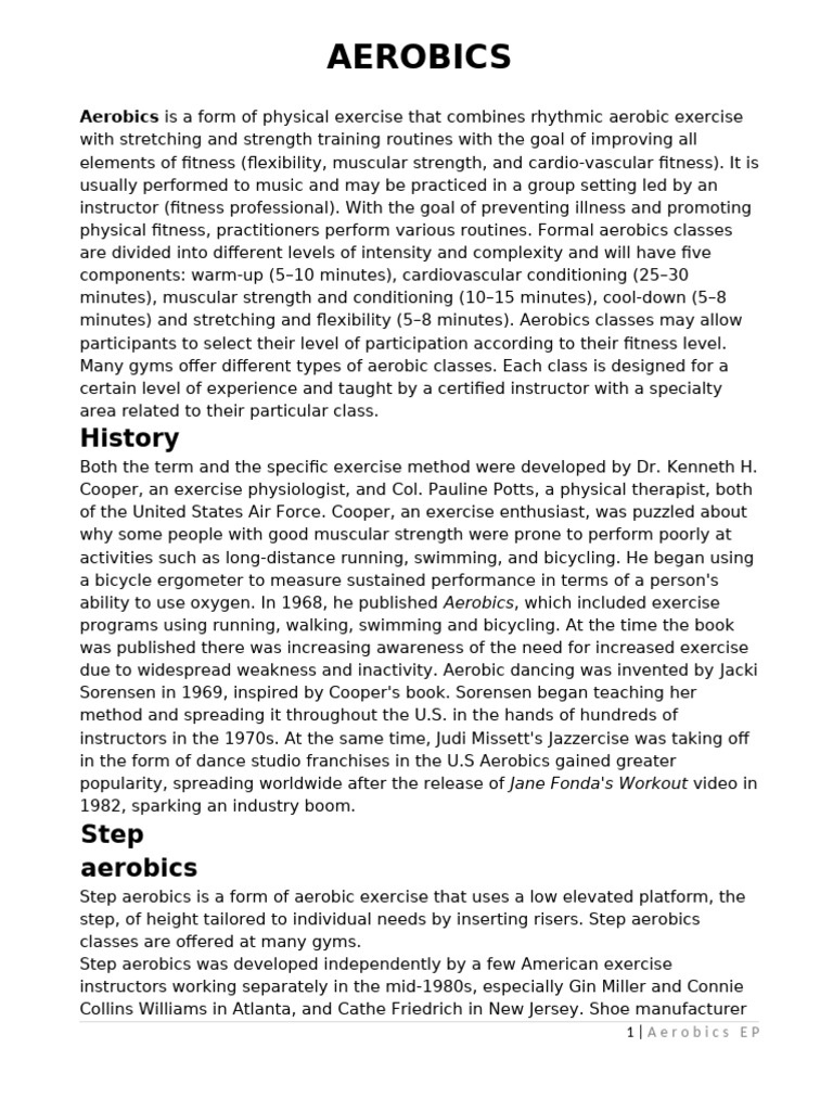 Aerobics in PE | PDF | Physical Fitness | Physical Exercise