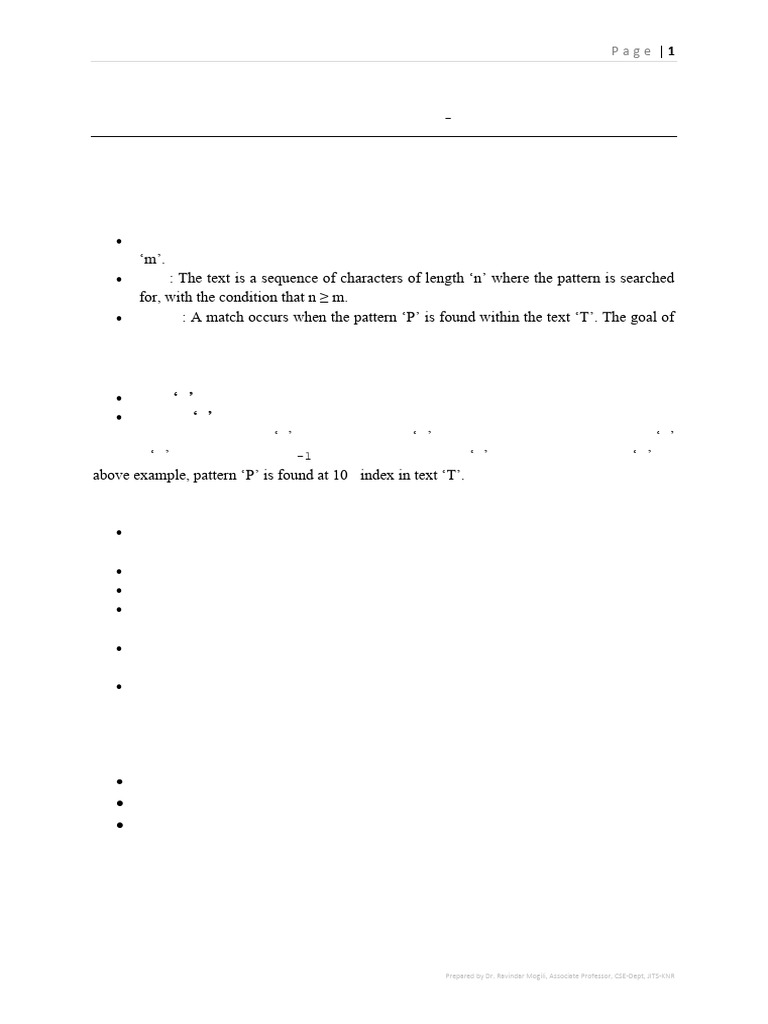 Pattern Matching Algorithms Overview | PDF | Computer Science ...