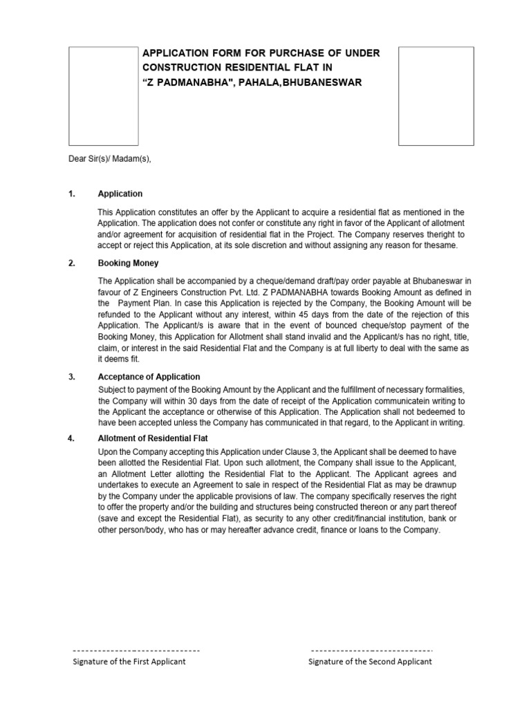 Application for Z Padmanabha Flat | PDF | Payments | Banks