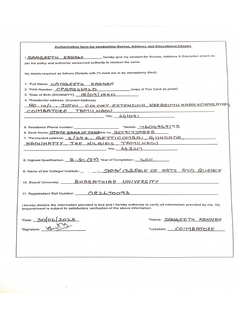 Authorization Form | PDF