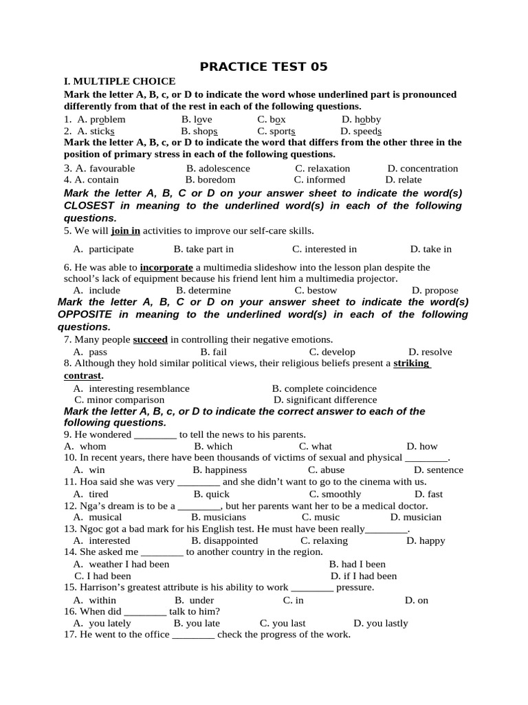 GRADE 9_ ĐỀ LUYỆN 05 | PDF