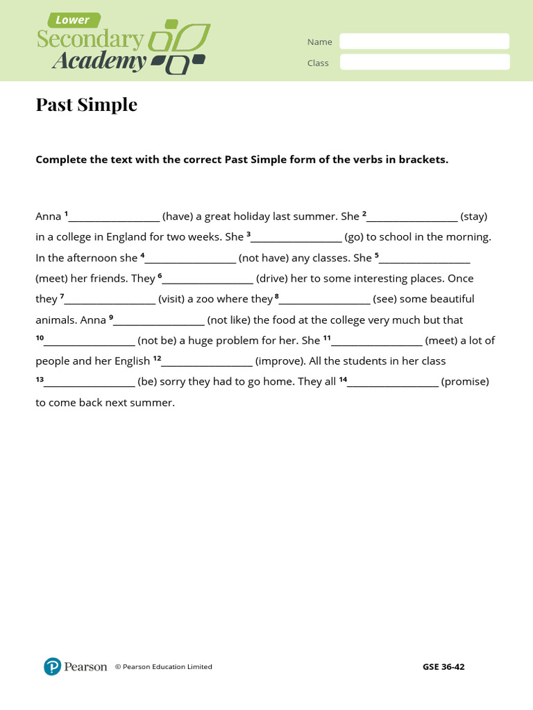 Past Simple Worksheet | PDF