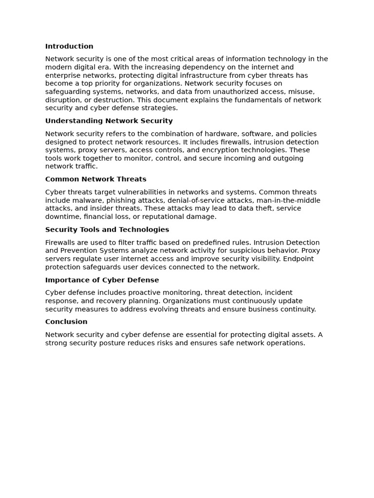 Introduction to Network Security and Cyber Defense (1) | PDF