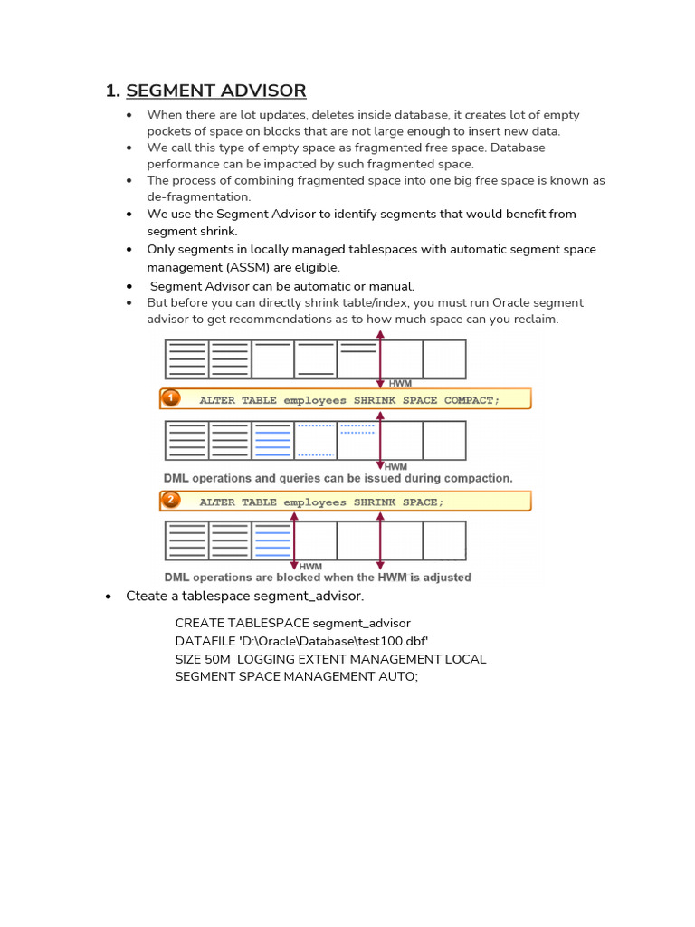 Segment Advisor_ Optimizing Oracle Database Performance-1 | PDF ...