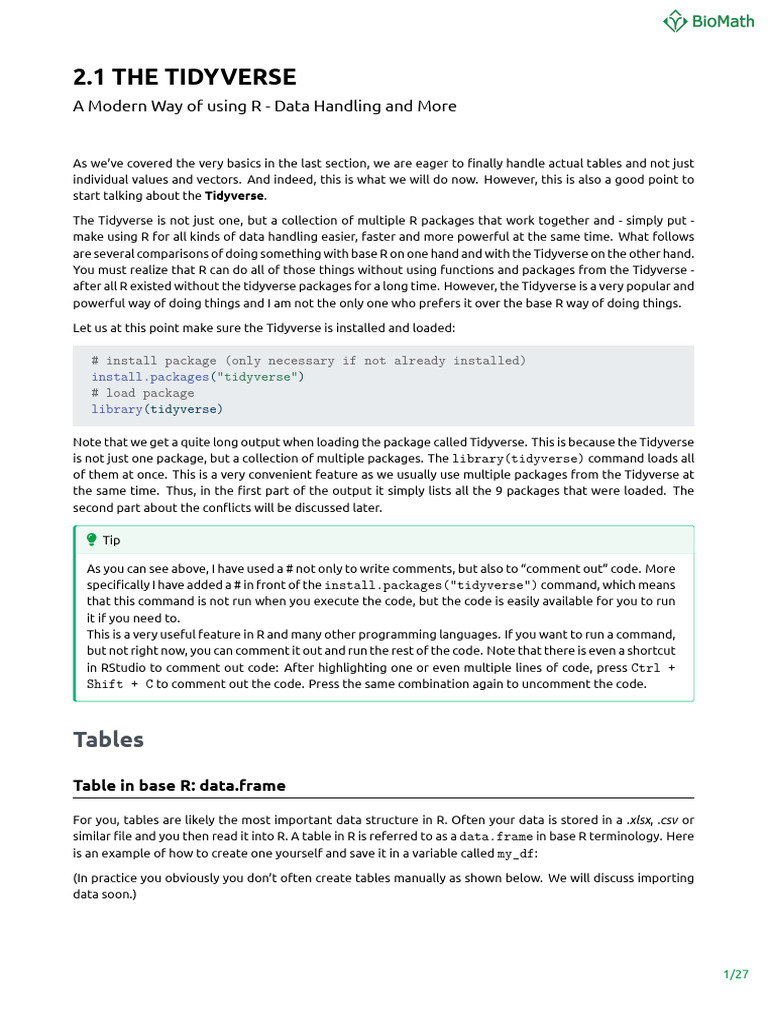 021 Tidyverse | PDF | Computing