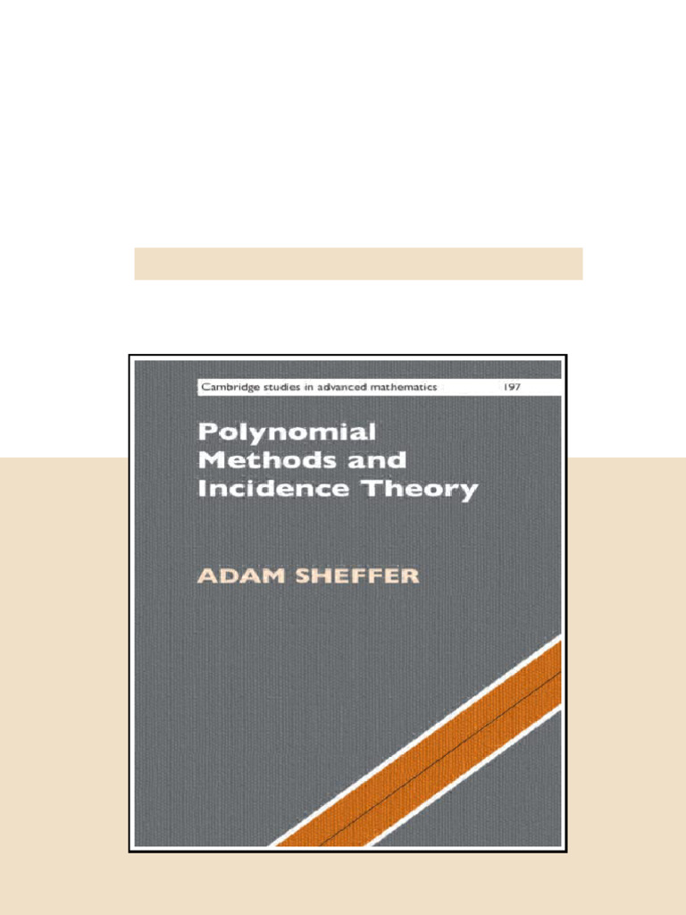 (Ebook) Polynomial Methods and Incidence Theory by Adam Sheffer ISBN ...