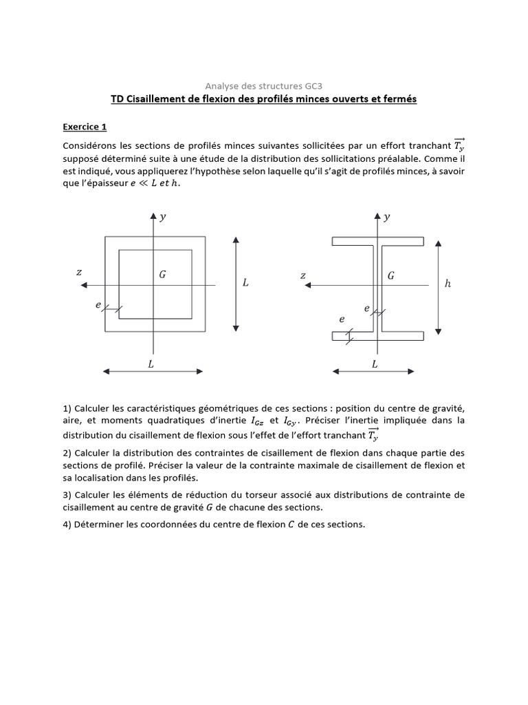 Analyse des contraintes de cisaillement des profilés | PDF