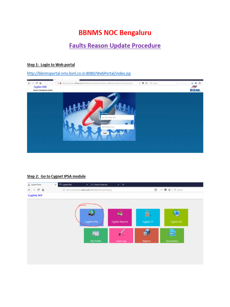 BBNMS BG-Fault Reason Update Procedure | PDF