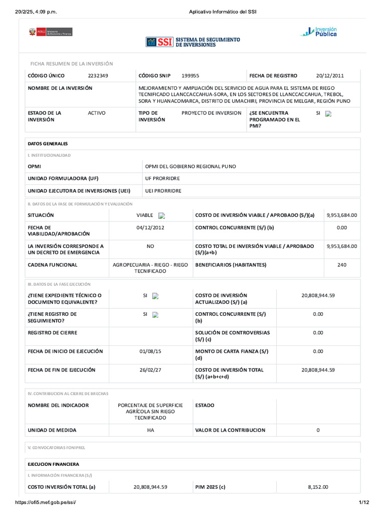 Aplicativo Informático del SSI | PDF
