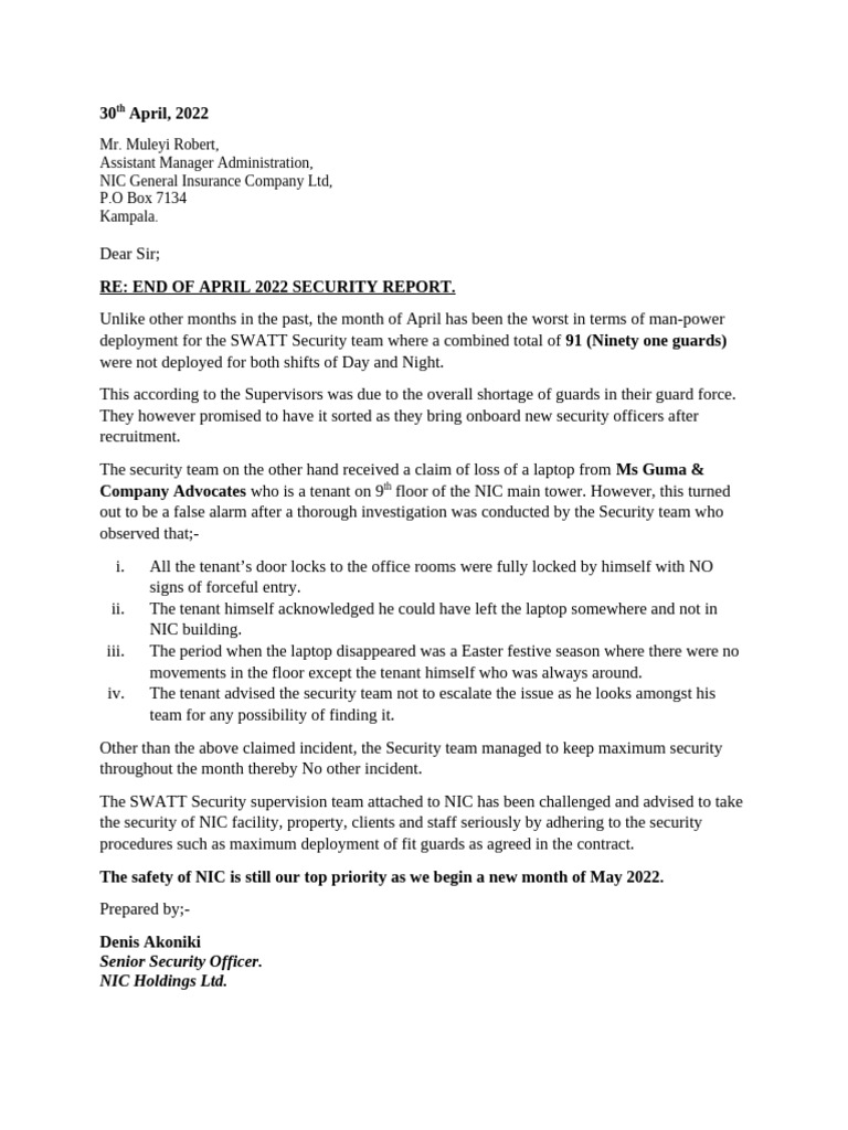 April 2022 Security Report Summary | PDF