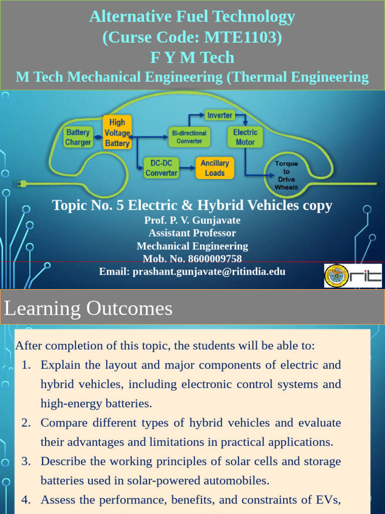 Electric & Hybrid Vehicle Technology | PDF | Electric Power | Electric ...