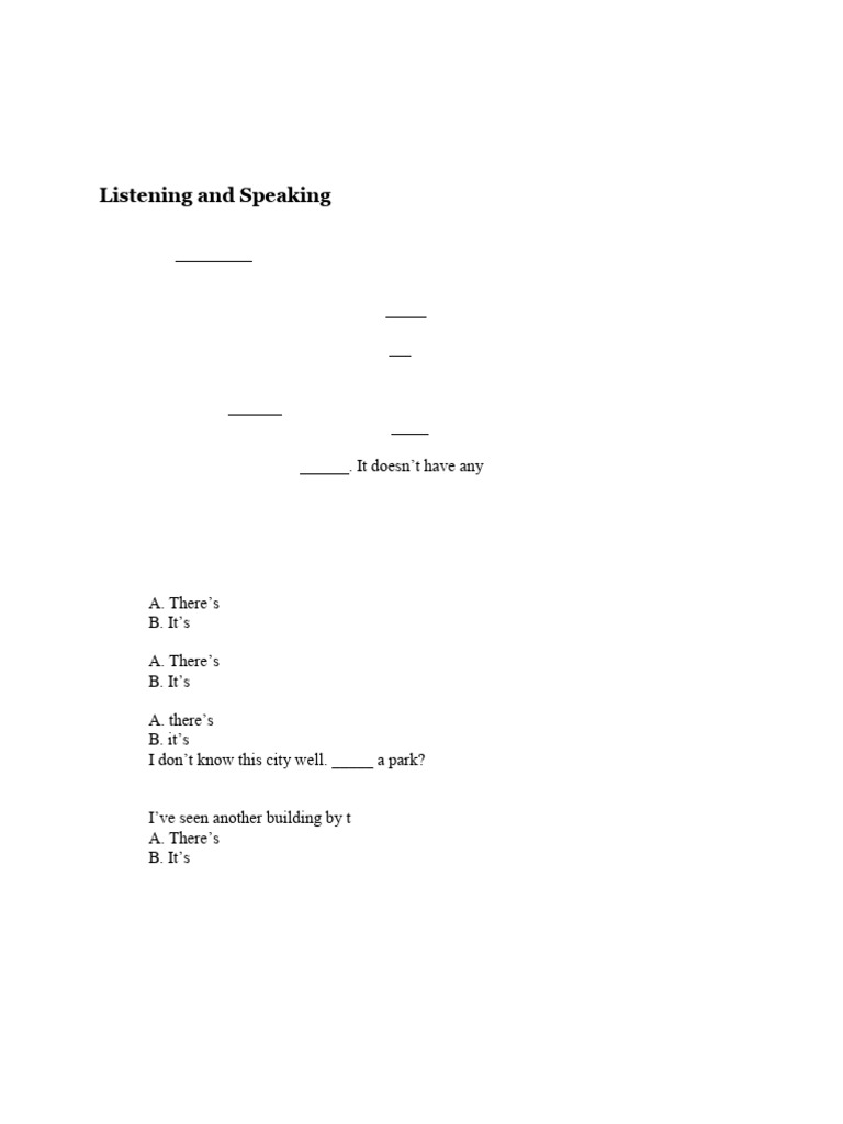 Listening and Speaking Test A Unit 2 | PDF | Chess | Chess Theory