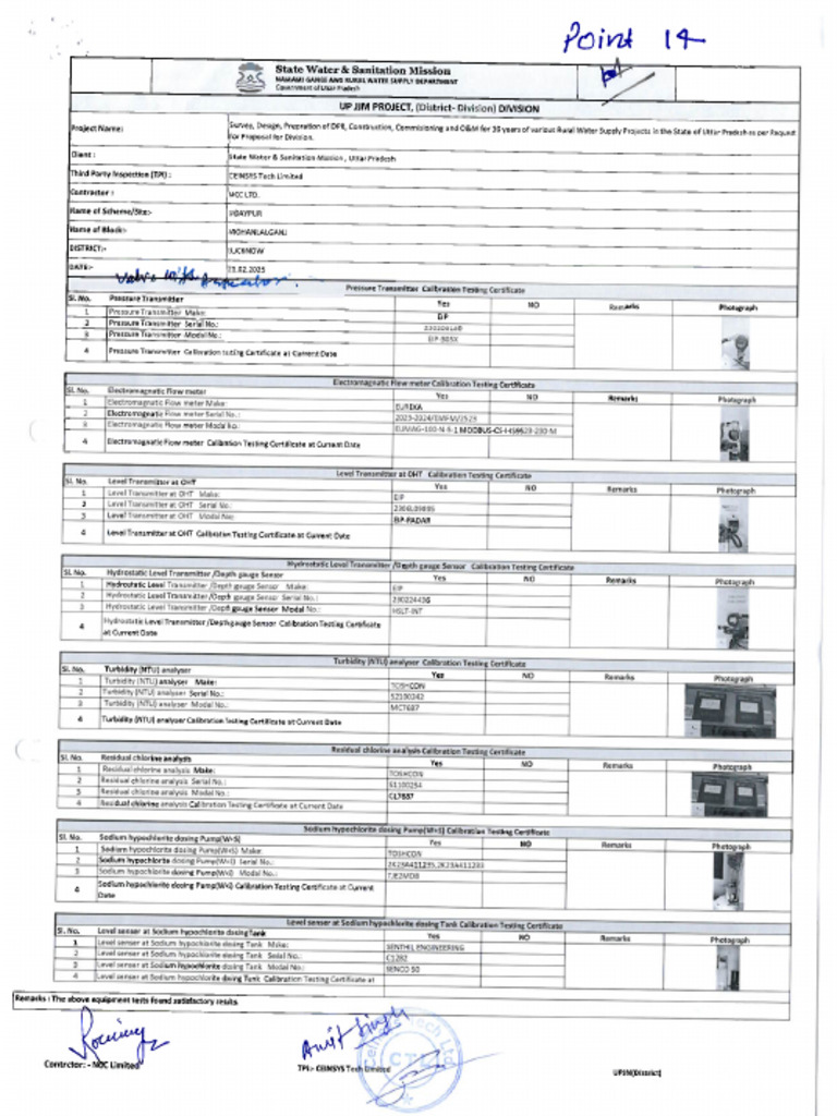 14.1 Calibration of Meters & Sensors Report | PDF
