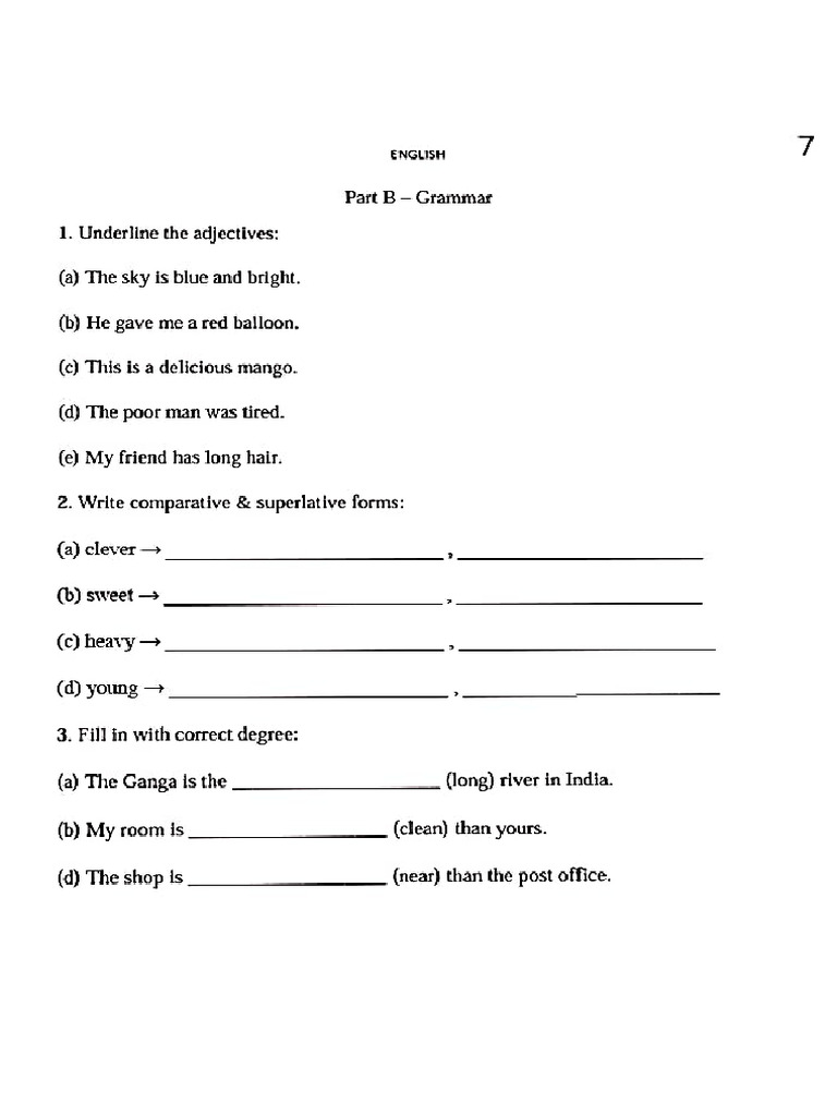 English Class - 4 | PDF