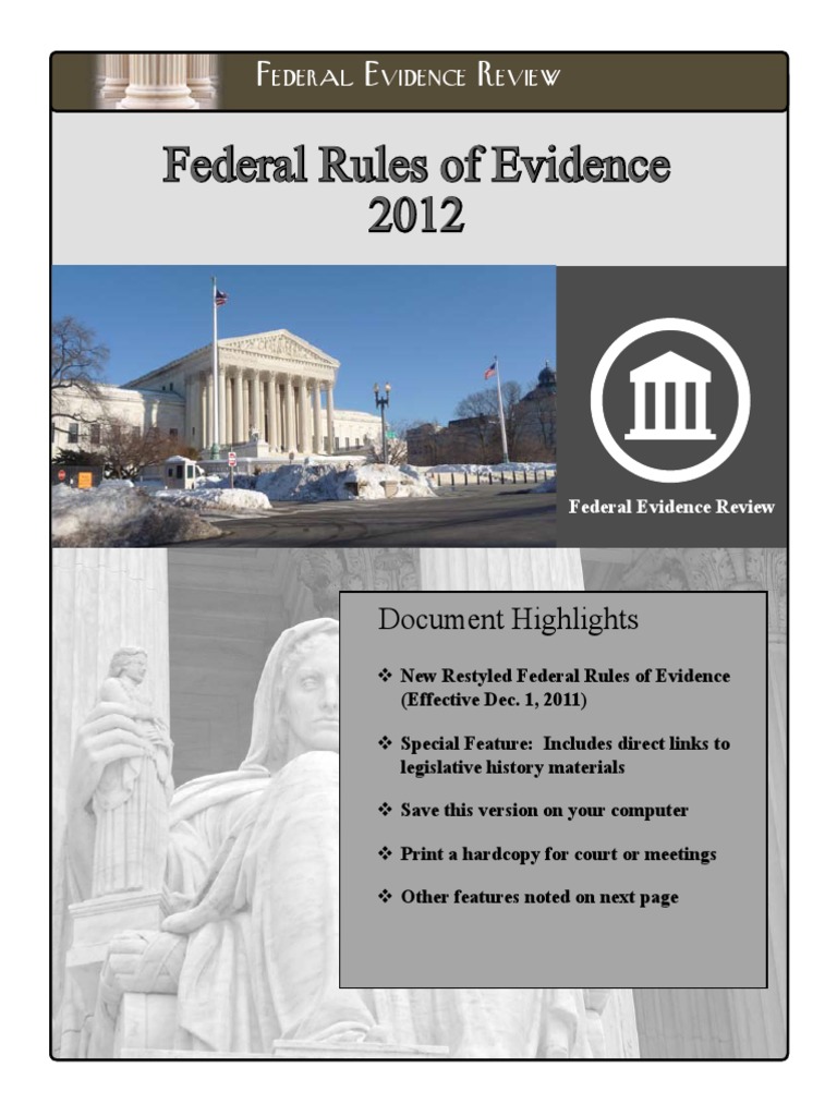 Rules - Of.evidence Federal | PDF | Evidence (Law) | Witness