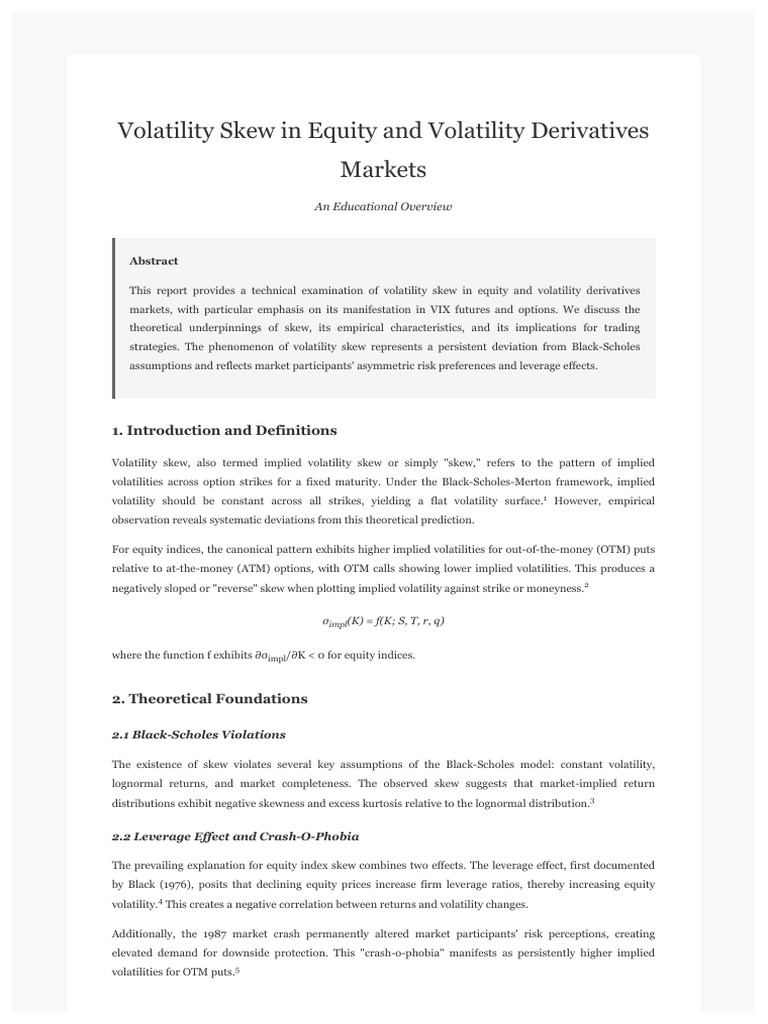 volatility_skew_report | PDF | Moneyness | Volatility (Finance)