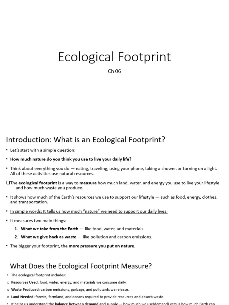 Understanding Ecological Footprint Measurement | PDF | Climate Change ...