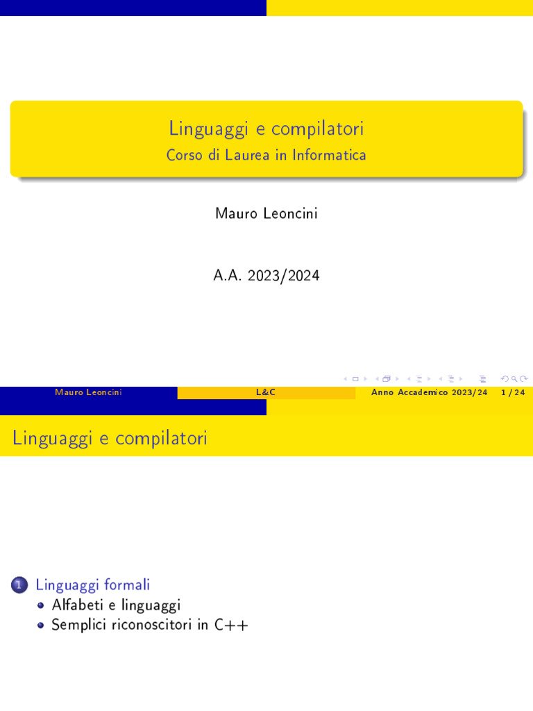 Linguaggi Formali | PDF