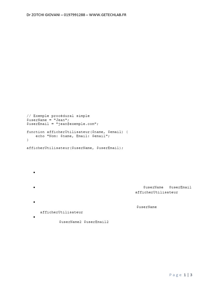 Introduction à la POO en PHP | PDF | Programmation orientée objet ...
