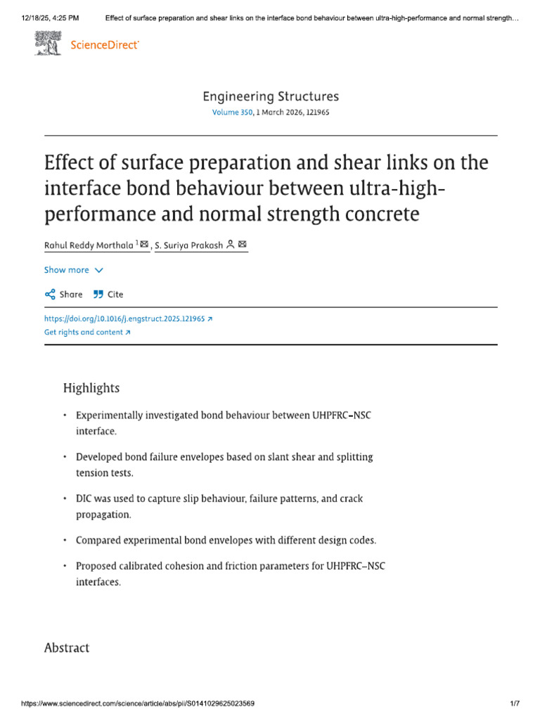 Effect of Surface Preparation and Shear Links on the Interface Bond ...
