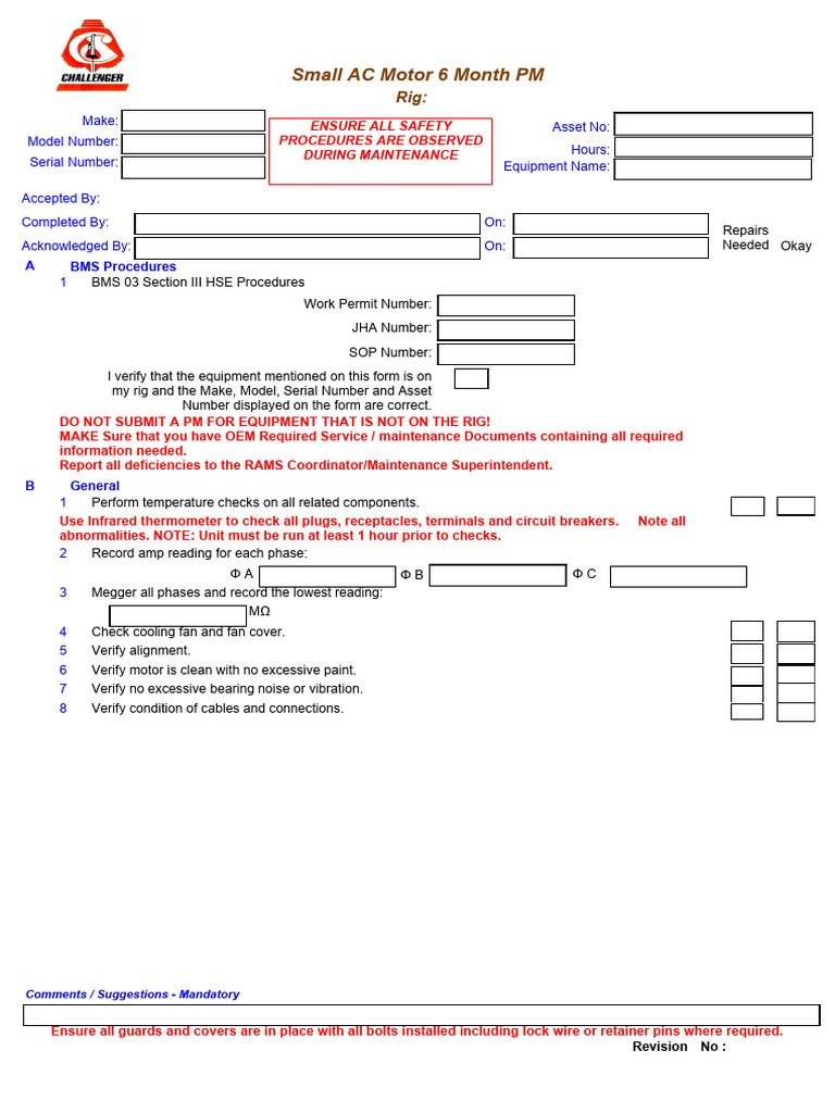 Safety Procedures for AC Motor Maintenance | PDF | Electricity ...