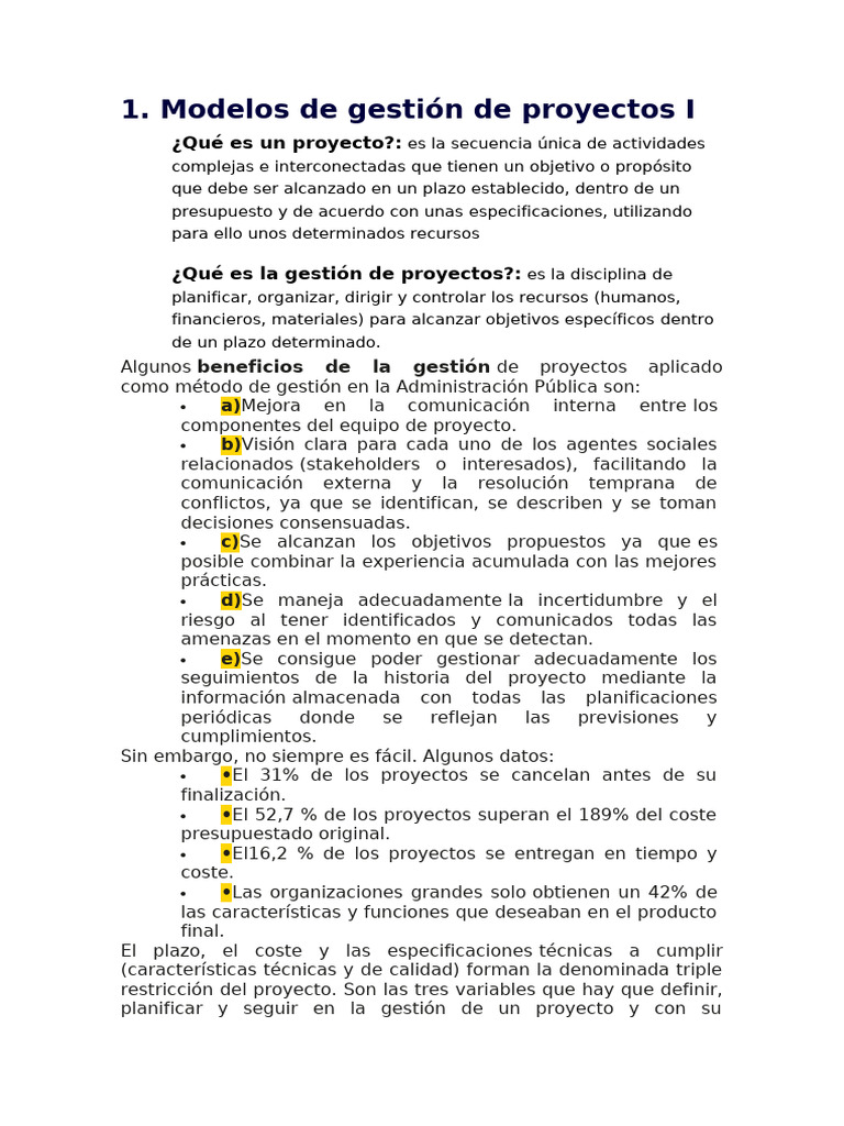 Modelos de Gestión de Proyectos en el Sector Público | PDF | Gestión de ...