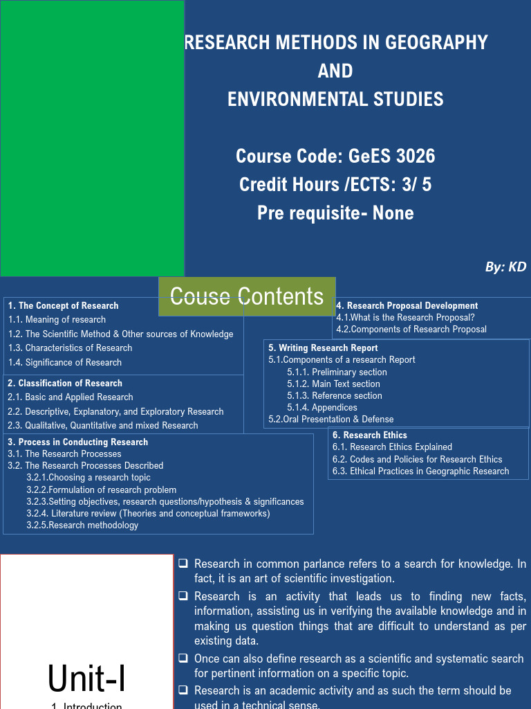 Research Methods in Geography & Environment | PDF | Quantitative ...