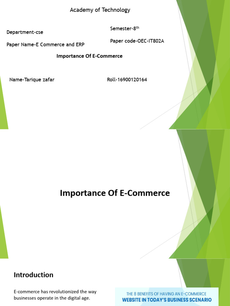 Importance of E-Commerce | PDF | E Commerce | Private Sector