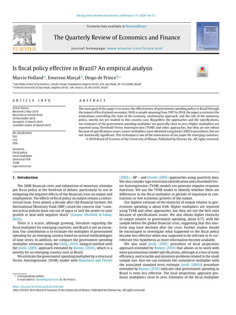 Fiscal Policy Brazil | PDF | Fiscal Policy | Fiscal Multiplier