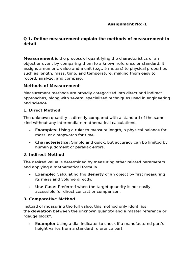 Measurement Methods and Errors Explained | PDF | Observational Error ...